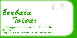 borbala tolmar business card